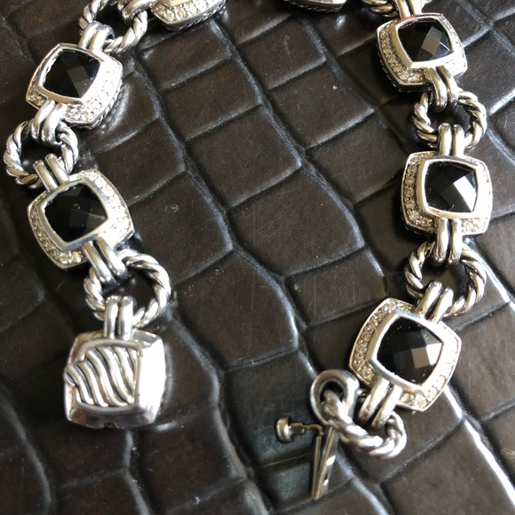 David Yurman black onyx/diamond bracelet - Picture 2 of 4